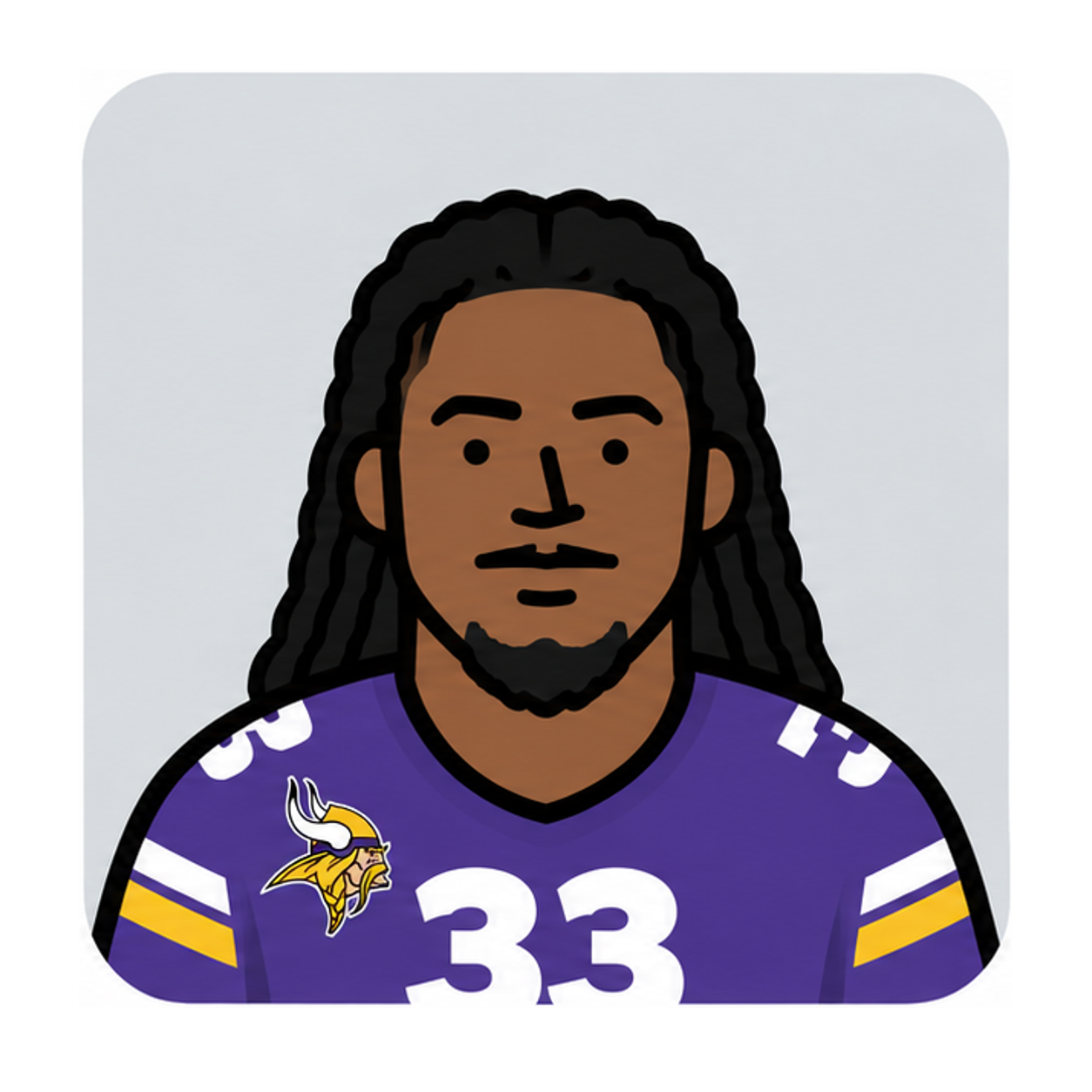 Dalvin Cook cartoon portrait in MINNESOTA VIKINGS uniform